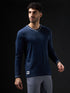 Men Solid Slim Fit V Neck Sports T-shirt with TECHNOCOOL+