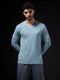 Men Solid Slim Fit V Neck Sports T-shirt with TECHNOCOOL+