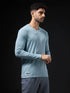 Men Solid Slim Fit V Neck Sports T-shirt with TECHNOCOOL+