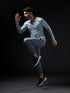 Men Solid Slim Fit V Neck Sports T-shirt with TECHNOCOOL+