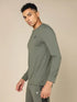Men Self Design Slim Fit Henley Neck T-shirt with MATPIQ