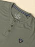 Men Self Design Slim Fit Henley Neck T-shirt with MATPIQ