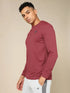 Men Self Design Slim Fit Henley Neck T-shirt with MATPIQ