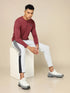 Men Self Design Slim Fit Henley Neck T-shirt with MATPIQ