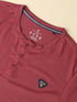 Men Self Design Slim Fit Henley Neck T-shirt with MATPIQ