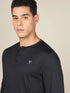 Men Self Design Slim Fit Henley Neck T-shirt with MATPIQ