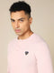 Men Self Design Slim Fit Henley Neck T-shirt with MATPIQ