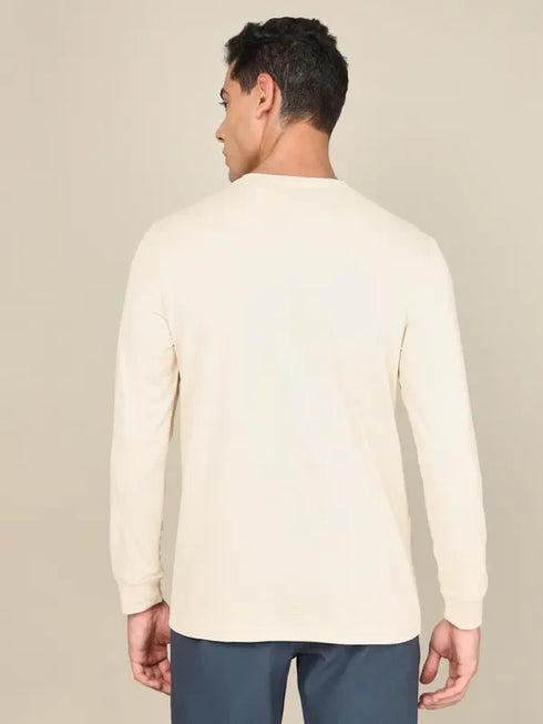 Men Self Design Slim Fit Henley Neck T-shirt with MATPIQ