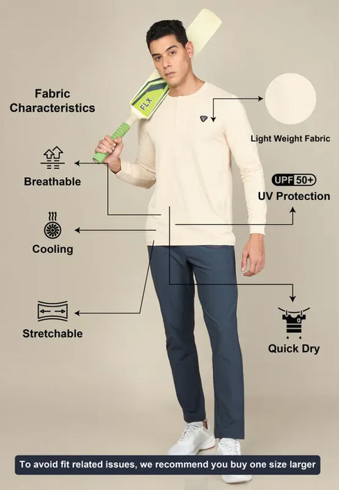 Men Self Design Slim Fit Henley Neck T-shirt with MATPIQ