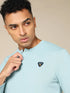 Men Self Design Slim Fit Henley Neck T-shirt with MATPIQ