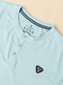 Men Self Design Slim Fit Henley Neck T-shirt with MATPIQ