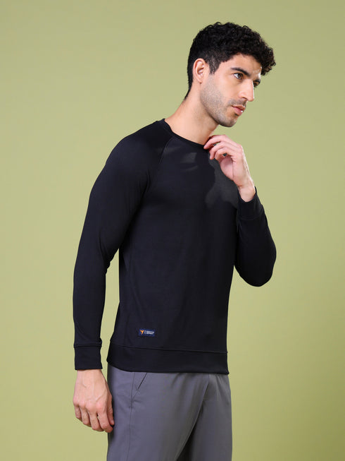 Men Cubic Melange Slim Fit Round Neck T-shirt with TECHNOCOOL+