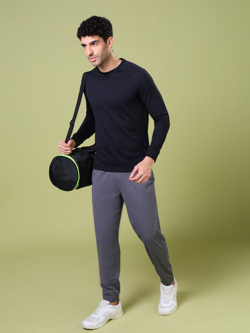Men Cubic Melange Slim Fit Round Neck T-shirt with TECHNOCOOL+