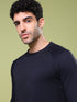 Men Cubic Melange Slim Fit Round Neck T-shirt with TECHNOCOOL+