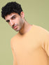 Men Cubic Melange Slim Fit Round Neck T-shirt with TECHNOCOOL+