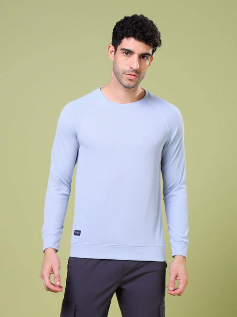 Men Cubic Melange Slim Fit Round Neck Sports T-shirt with TECHNOCOOL+