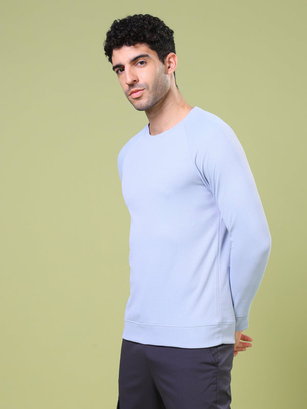 Men Cubic Melange Slim Fit Round Neck Sports T-shirt with TECHNOCOOL+