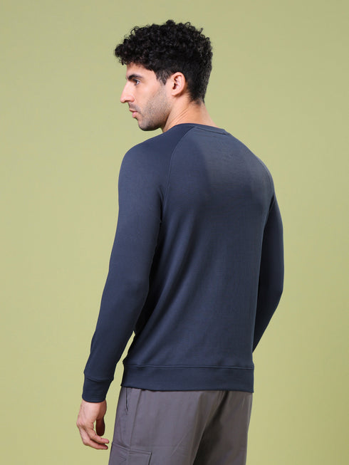 Men Cubic Melange Slim Fit Round Neck T-shirt with TECHNOCOOL+