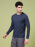 Men Cubic Melange Slim Fit Round Neck T-shirt with TECHNOCOOL+