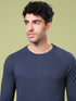 Men Cubic Melange Slim Fit Round Neck T-shirt with TECHNOCOOL+