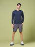 Men Cubic Melange Slim Fit Round Neck T-shirt with TECHNOCOOL+
