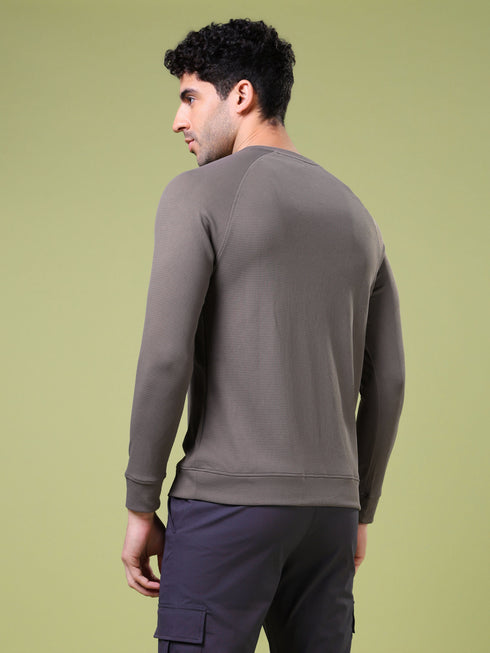 Men Cubic Melange Slim Fit Round Neck T-shirt with TECHNOCOOL+