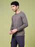 Men Cubic Melange Slim Fit Round Neck T-shirt with TECHNOCOOL+