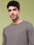 Men Cubic Melange Slim Fit Round Neck T-shirt with TECHNOCOOL+