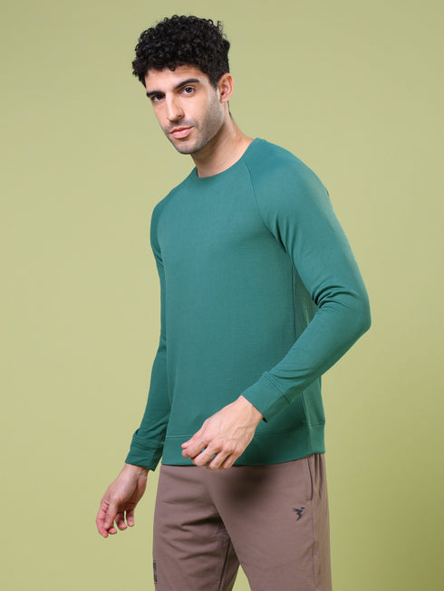 Men Cubic Melange Slim Fit Round Neck T-shirt with TECHNOCOOL+