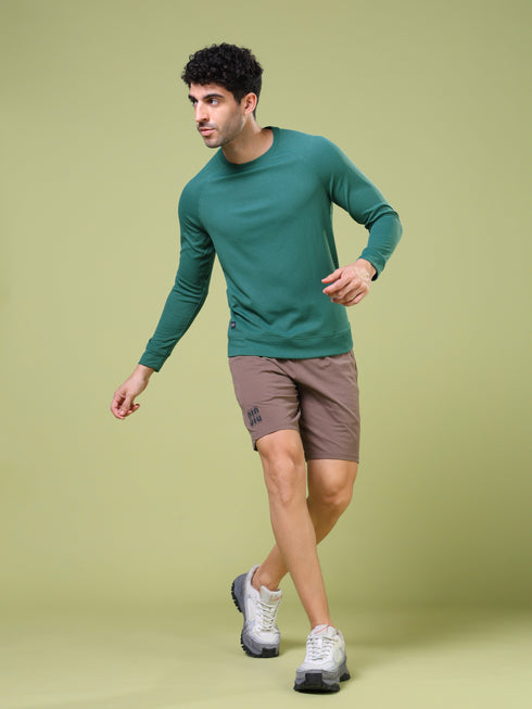Men Cubic Melange Slim Fit Round Neck T-shirt with TECHNOCOOL+