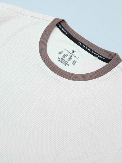 Men Colorblock Slim Fit Crew Neck T-shirt with TECHNO COOL+