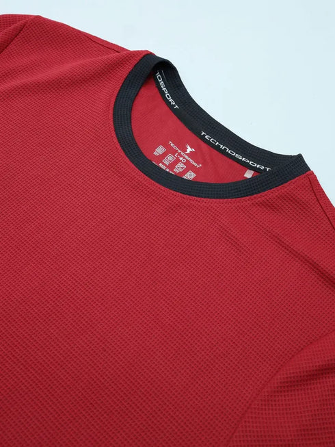 Men Colorblock Slim Fit Crew Neck T-shirt with TECHNO COOL+