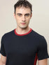 Men Colorblock Slim Fit Crew Neck T-shirt with TECHNO COOL+
