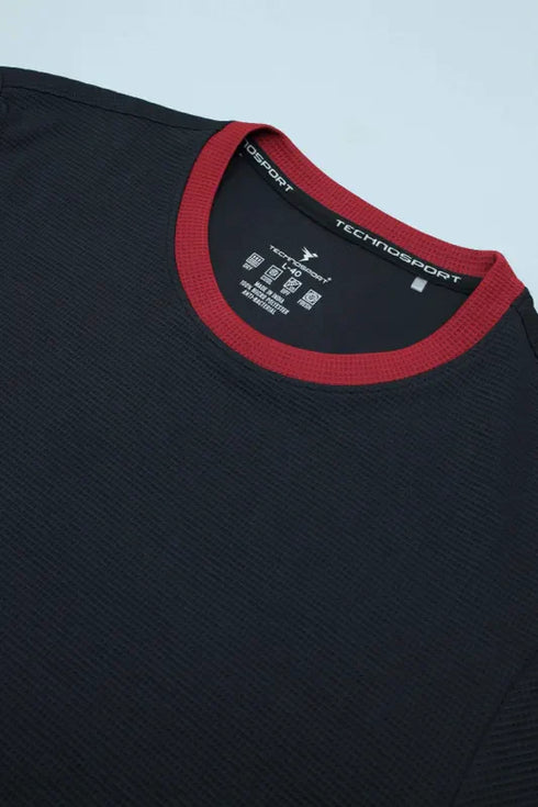 Men Colorblock Slim Fit Crew Neck T-shirt with TECHNO COOL+