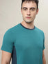 Men Colorblock Slim Fit Crew Neck T-shirt with TECHNO COOL+