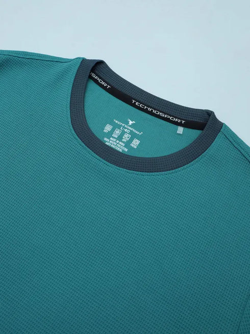 Men Colorblock Slim Fit Crew Neck T-shirt with TECHNO COOL+