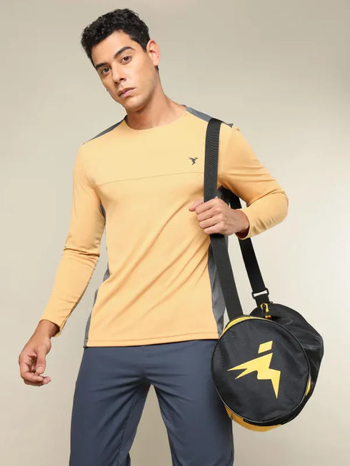 Men Colorblock Slim Fit Crew Neck T-shirt with TECHNO COOL+