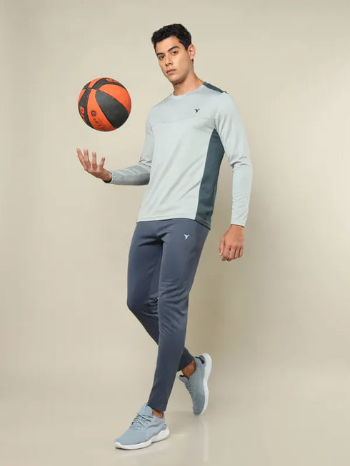 Men Colorblock Slim Fit Crew Neck T-shirt with TECHNO COOL+