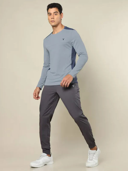Men Colorblock Slim Fit Crew Neck T-shirt with TECHNO COOL+