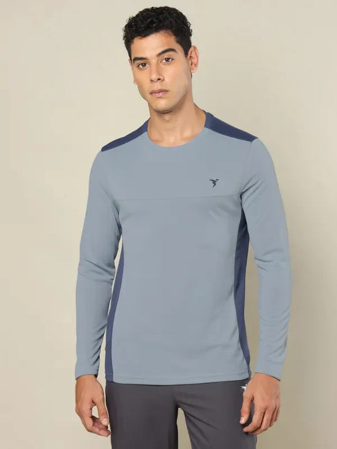 Men Colorblock Slim Fit Crew Neck T-shirt with TECHNO COOL+