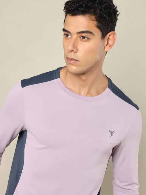 Men Colorblock Slim Fit Crew Neck T-shirt with TECHNO COOL+