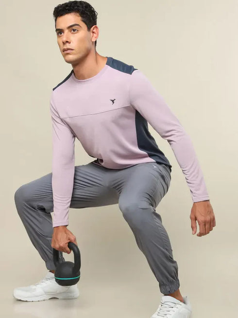 Men Colorblock Slim Fit Crew Neck T-shirt with TECHNO COOL+