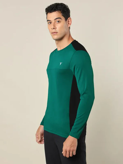 Men Colorblock Slim Fit Crew Neck T-shirt with TECHNO COOL+