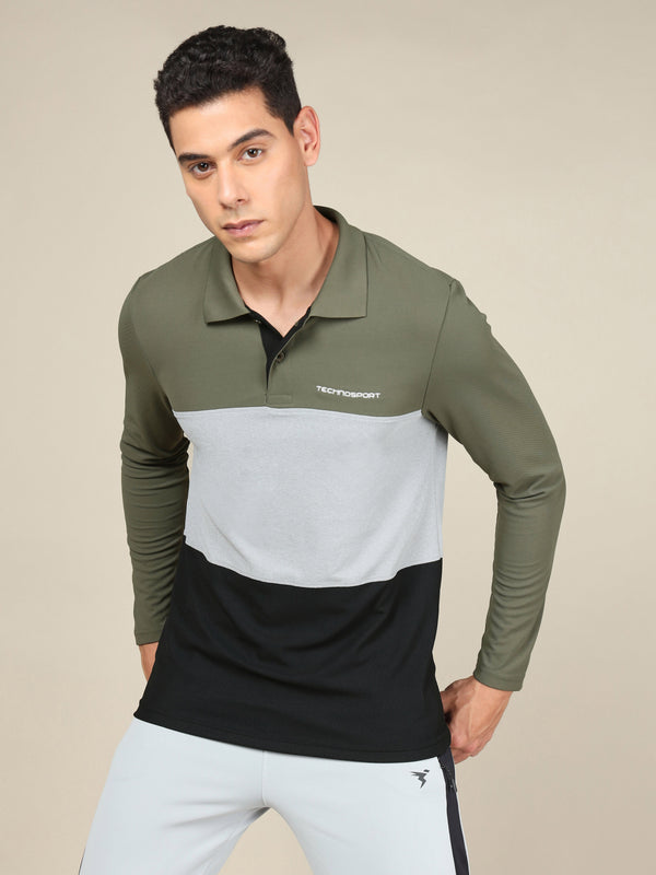 Men Solid Slim Fit Polo T-shirt with MATPIQ