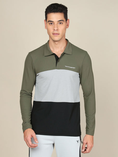 Men Solid Slim Fit Polo T-shirt with MATPIQ