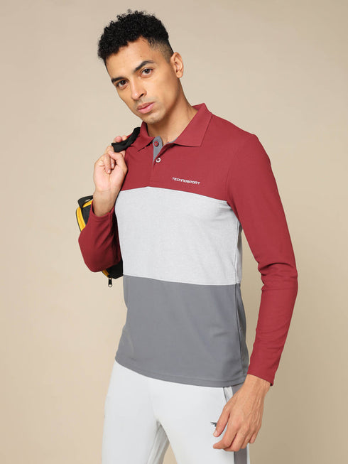 Men Solid Slim Fit Polo T-shirt with MATPIQ
