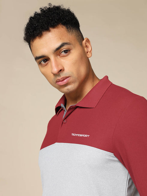 Men Solid Slim Fit Polo T-shirt with MATPIQ