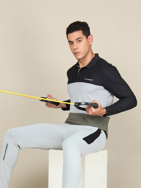 Men Solid Slim Fit Polo T-shirt with MATPIQ