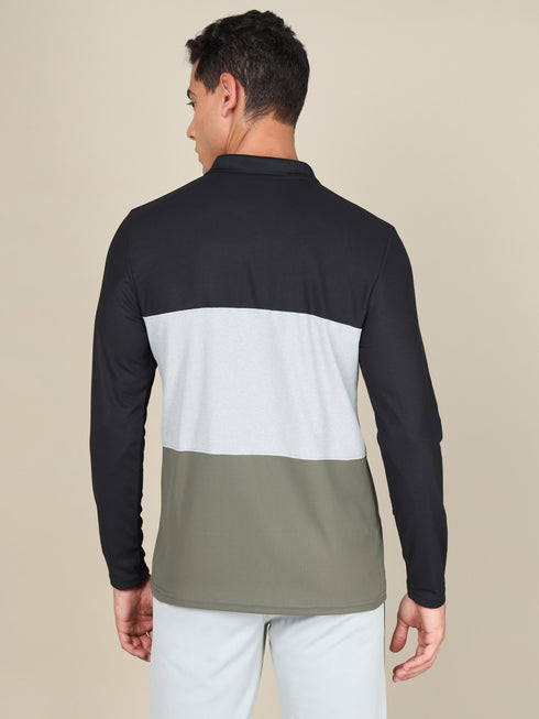 Men Solid Slim Fit Polo T-shirt with MATPIQ