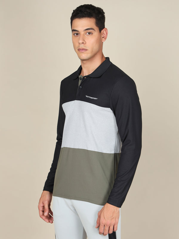 Men Solid Slim Fit Polo T-shirt with MATPIQ